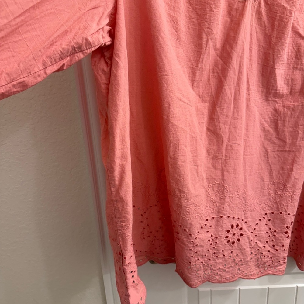 Lane Bryant Coral Long Sleeve Tunic sz 22 - Picture 2 of 5